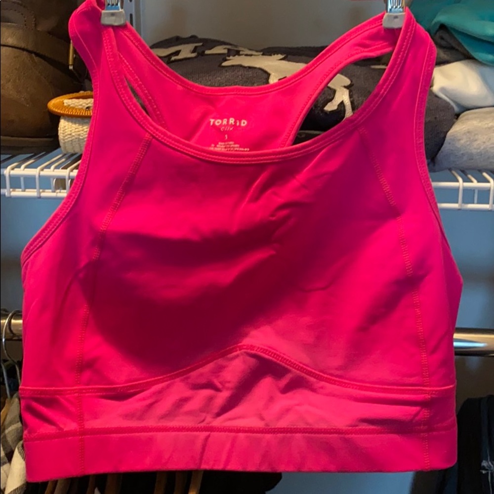 Torrid hot pink sports bra